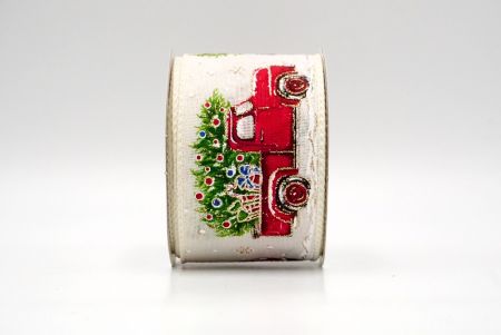 Creme_Vintage Weihnachtsroter Truck Drahtband_KF8873GC-2-2