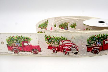 Creme_Vintage Weihnachtsroter Truck Drahtband_KF8873GC-2-2