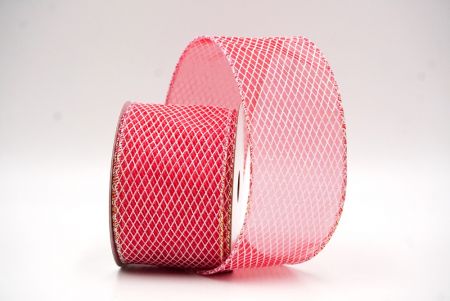 Red Diamond Weave Pattern Ribbon Collection_KF8874GN-7