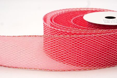 Red Diamond Weave Pattern Ribbon Collection_KF8874GN-7