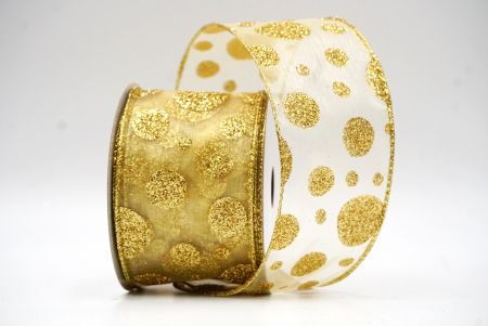 Collezione di nastri con pois glitterati giallo oro_KF8878G-13