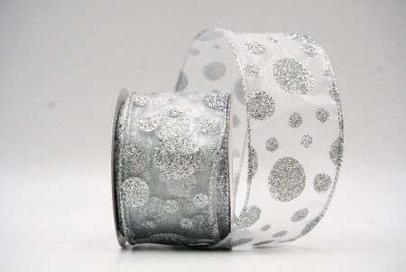 Witte Glanzende Glitter Polka Dots Lint Collectie_KF8878G-1