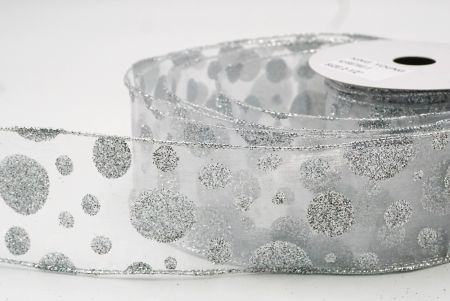 Witte Glanzende Glitter Polka Dots Lint Collectie_KF8878G-1