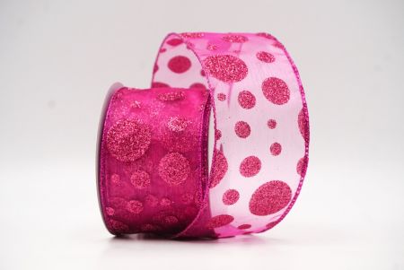 Hot Pink Shimmering Glitter Polka Dots Ribbon Collection_KF8878GF-40