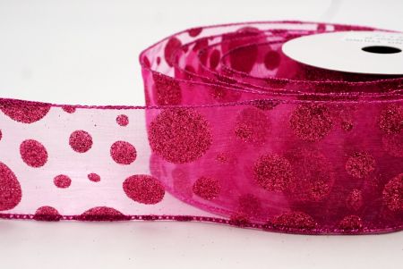 Hot Pink Shimmering Glitter Polka Dots Ribbon Collection_KF8878GF-40