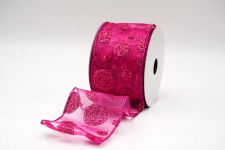 Felle Roze Glanzende Glitter Polka Dots Lint Collectie_KF8878GF-40