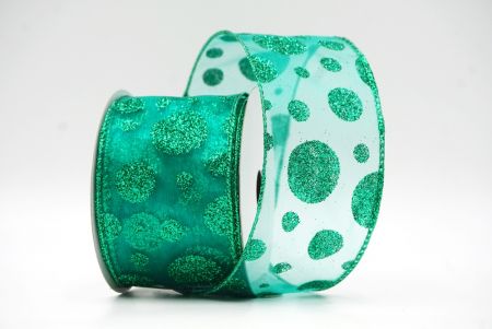 Groene Glanzende Glitter Polka Dots Lint Collectie_KF8878GH-3