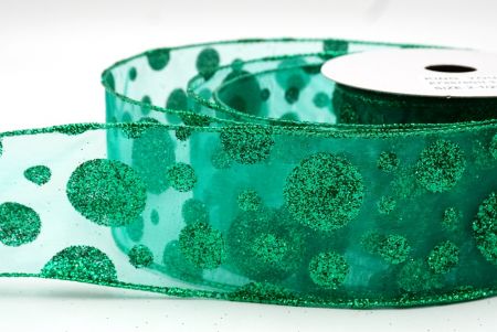 Groene Glanzende Glitter Polka Dots Lint Collectie_KF8878GH-3