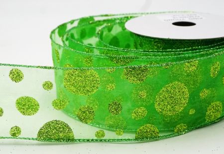 Malum Viridis Micans Glitter Polka Dots Funis Collectio_KF8878GI-15