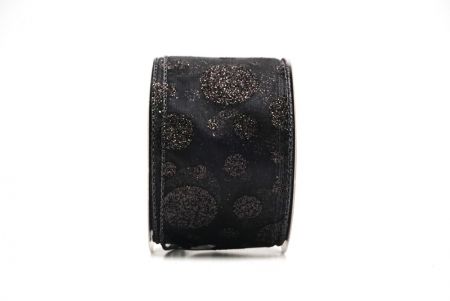 Black Shimmering Glitter Polka Dots Ribbon Collection_KF8878GJ-53