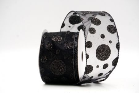 Zwarte Glanzende Glitter Polka Dots Lint Collectie_KF8878GJ-53