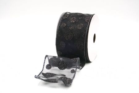 Black Shimmering Glitter Polka Dots Ribbon Collection_KF8878GJ-53