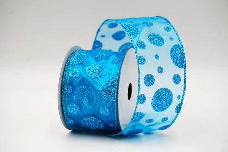 Collezione di nastri a pois glitterati azzurri_KF8878GT-12