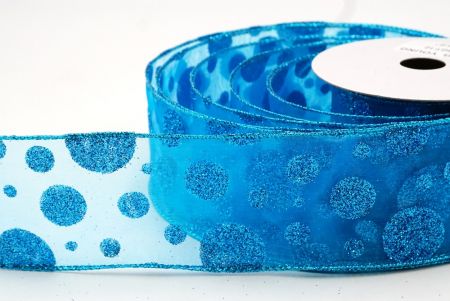 Light Blue Shimmering Glitter Polka Dots Ribbon Collection_KF8878GT-12