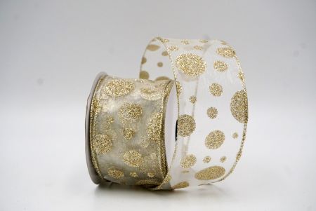 Cream White Shimmering Glitter Polka Dots Ribbon Collection_KF8878GV-2