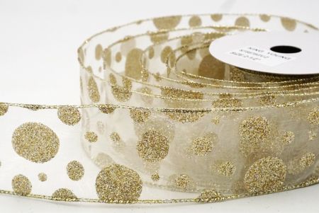 Crema Albus Splendens Glitter Polka Dots Funis Collectio_KF8878GV-2