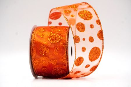 Oranje Glanzende Glitter Polka Dots Lint Collectie_KF8878GZ-41