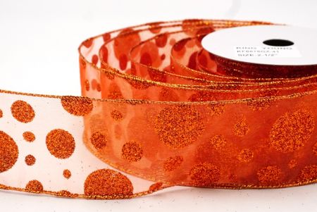 Oranje Glanzende Glitter Polka Dots Lint Collectie_KF8878GZ-41