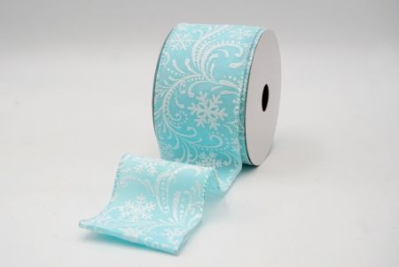 Baby Blue_Scroll and Snowflakes Wired Ribbon_KF8879GN-12