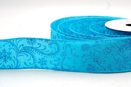 Sky Blue_Scroll and Snowflakes Wired Ribbon_KF8880GC-12-213