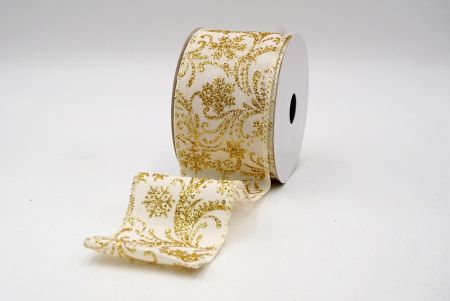 Cream_Scroll and Snowflakes Wired Ribbon_KF8880GC-2G-2