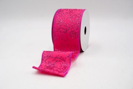 Hot Pink_Scroll and Snowflakes Wired Ribbon_KF8880GC-40-40