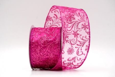 Heißes Pink_Scroll und Schneeflocken Drahtband_KF8881GF-40