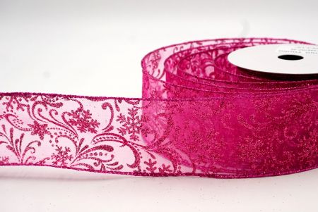 Heet Roze_Scroll en Sneeuwvlokken Draadlint_KF8881GF-40