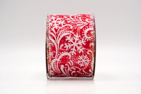 Cinta de Alambre con Diseño de Copos de Nieve y Scroll en Rojo_KF8882GN-7