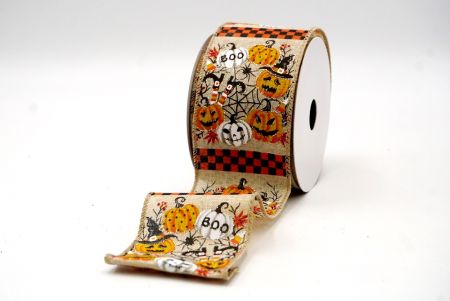 Khaki_Halloween Wired Ribbon_KF8890GC-13-183