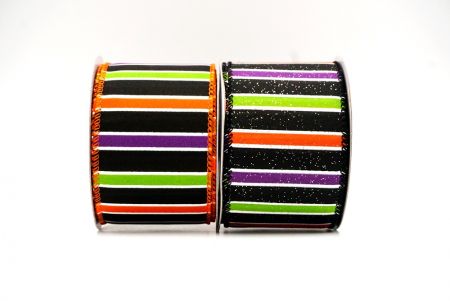 Halloween Striped Wired Ribbon - Halloween Striped Wired Ribbon