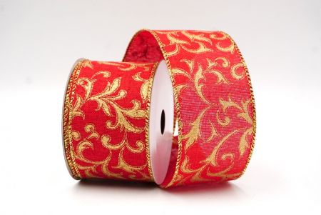 Rotes, verziertes Drahtband mit Feiertags-Scrollwork_KF8921G-7