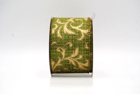 Matcha-grünes, verziertes Drahtband mit Feiertags-Scrollwork_KF8922GC-3-185