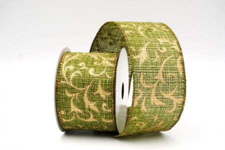 Matcha-grünes, verziertes Drahtband mit Feiertags-Scrollwork_KF8922GC-3-185