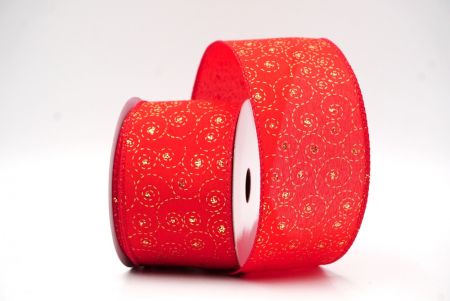 Red Festive Red Swirl Elegance Wired Ribbon_KF8923GC-7-7