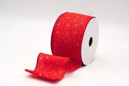 Red Festive Red Swirl Elegance Wired Ribbon_KF8923GC-7-7