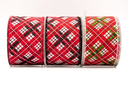 Holiday Crisscross Plaid Wired Ribbon_KF8925.KF8926