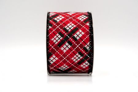 White/Black/Red_Holiday Crisscross Plaid Wired Ribbon_KF8926GC-1-53