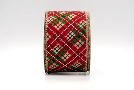 Khaki/Rot/Grün_Holiday Kreuzschraffur Plaid Drahtband_KF8926GC-13-183