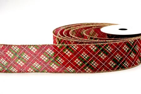 Khaki/Rot/Grün_Holiday Kreuzschraffur Plaid Drahtband_KF8926GC-13-183