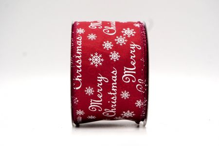 Maroon_Frohe Weihnachten Schneeflocken Drahtband_KF8967GC-8-8