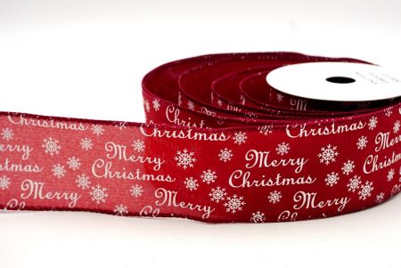 Maroon_Frohe Weihnachten Schneeflocken Drahtband_KF8967GC-8-8