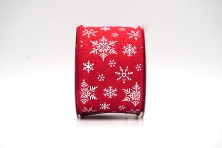 Red Festive Snowflakes Wired Ribbon_KF8976GC-7-7