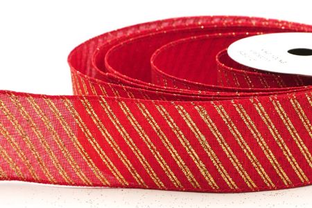 Rotes Festliches Diagonale Glitzerlinien Drahtband_KF8978GC-7-7