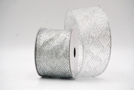 Albus Herringbone Glitter Pattern Funis Ribbons_KF8995G-1