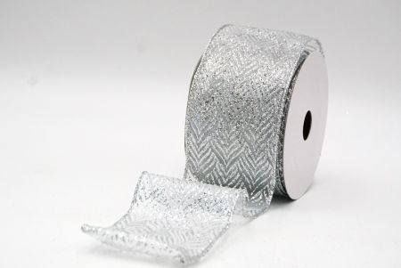 Albus Herringbone Glitter Pattern Funis Ribbons_KF8995G-1