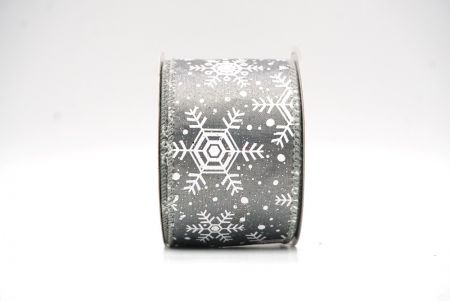 Gray Christmas Snowflakes Wired Ribbon_KF9017GC-50-197