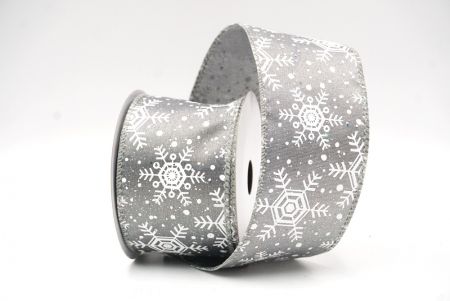 Gray Christmas Snowflakes Wired Ribbon_KF9017GC-50-197