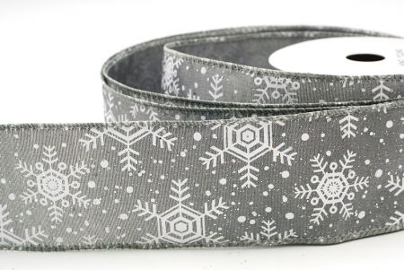 Gray Christmas Snowflakes Wired Ribbon_KF9017GC-50-197