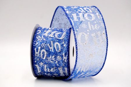 Cinta de Alambre con Diseño Festivo HO HO HO - Azul_KF9021G-4